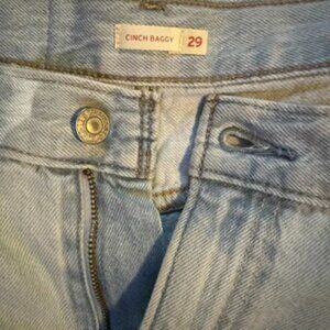 Levi's High Waist Cinch Baggy Wide Leg Jeans - Light Wash